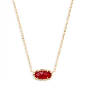 Kendra Scott Elisa Red Pendant Necklace w/ Gold